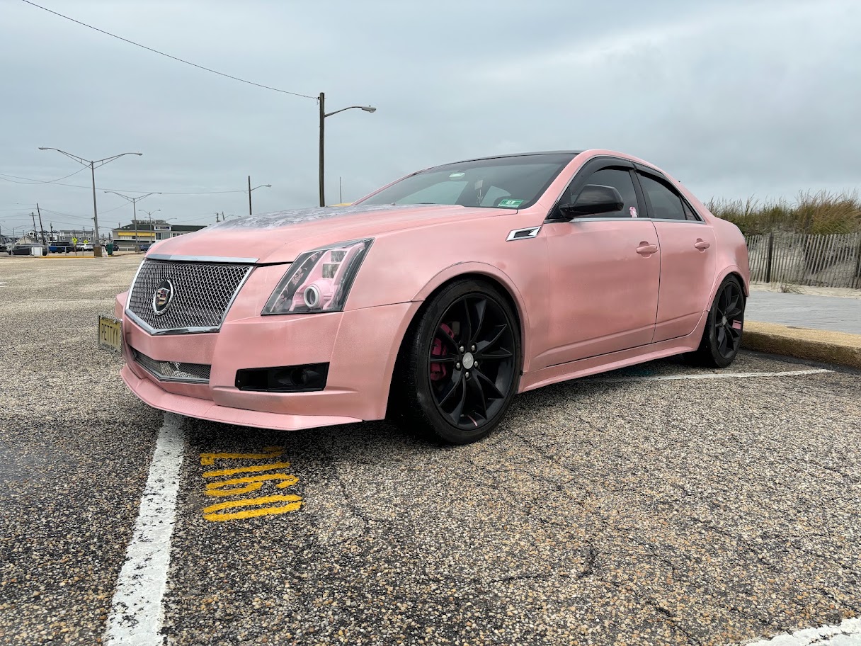 PETTY CTS — pink Cadillac CTS front 3/4